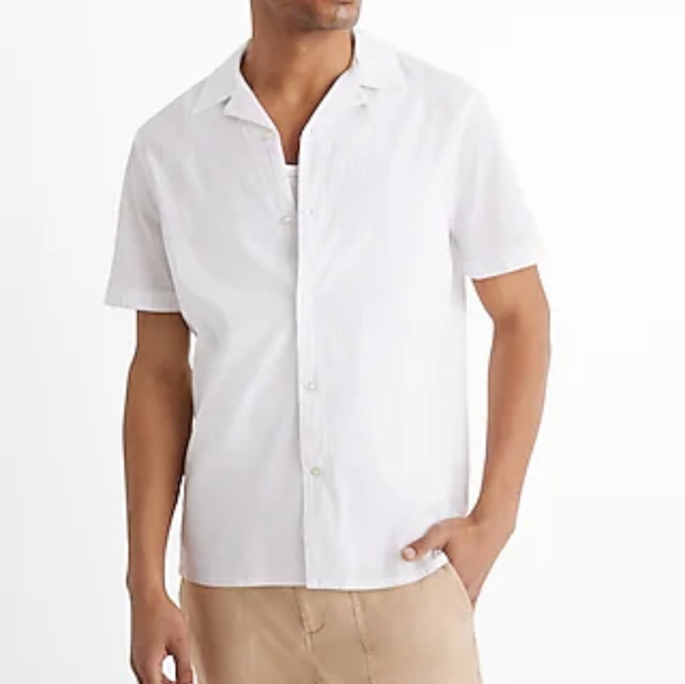 Express Men's White Button Down Size XL